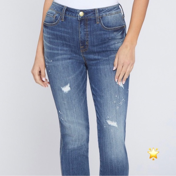 NWT SIZE 14 SEVEN7 WEEKEND EAST FIT BOYFRIEND MEDIUM BLUE BOYISH JEAN - Picture 2 of 16